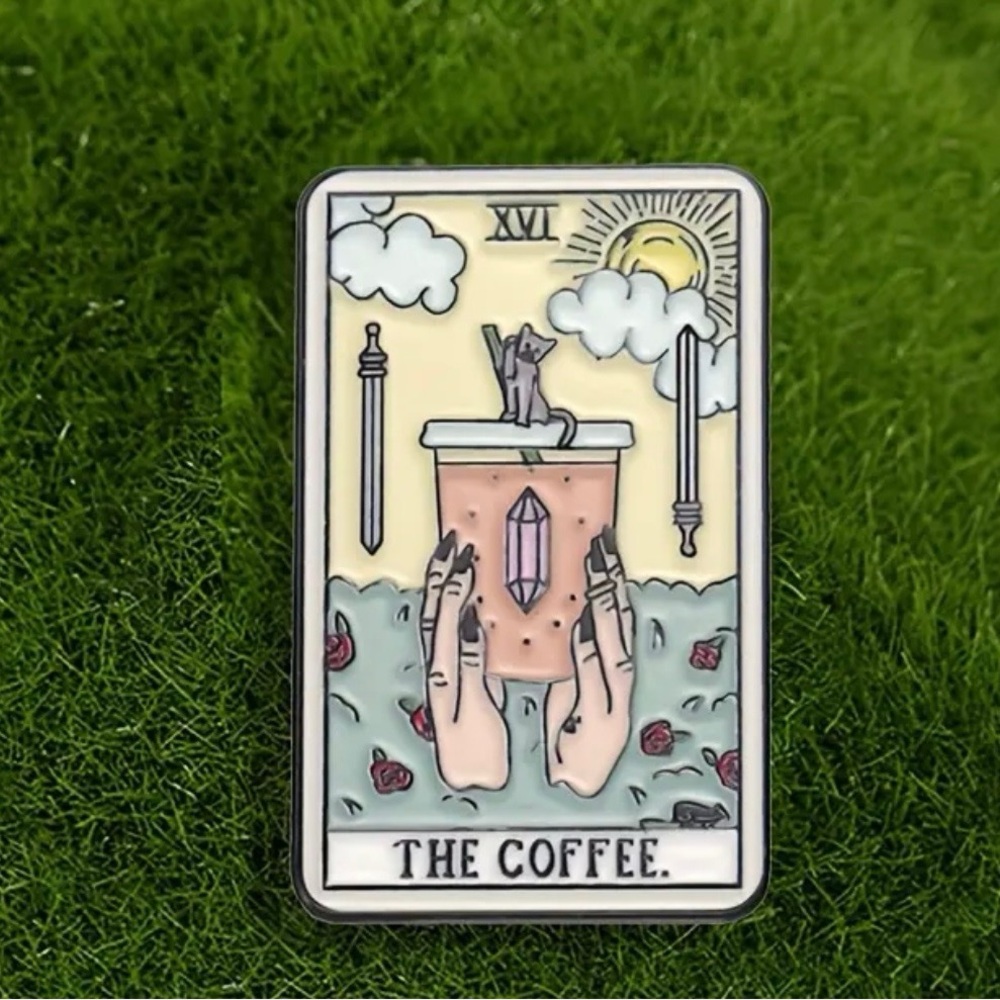 Tarot Card Enamel Pin - The Coffee